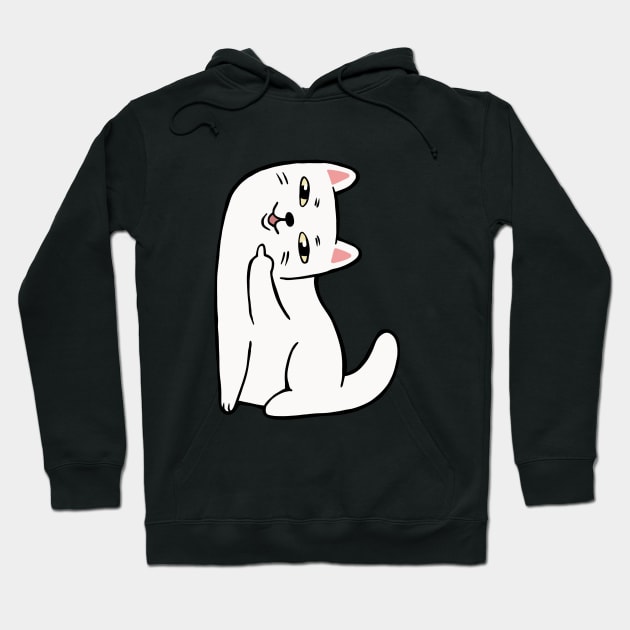 Middle Finger Cat Middle Finger Cat Hoodie TeePublic